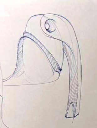 First pen sketch of the Foomie one-piece form